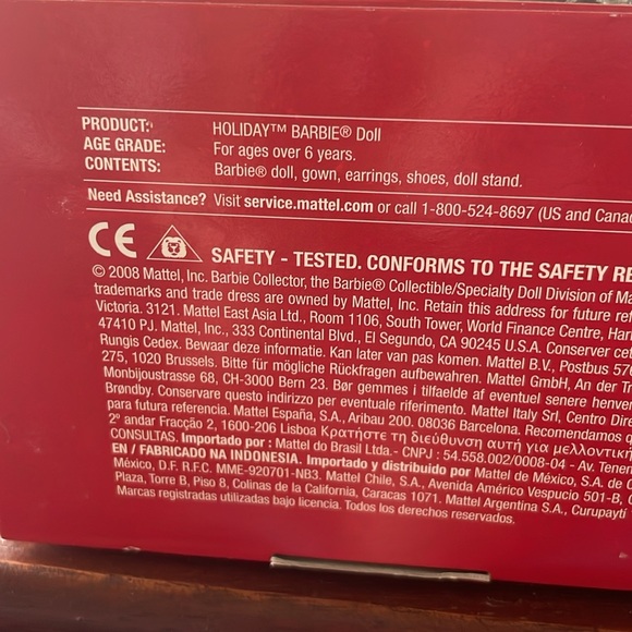 2008 Holiday Barbie 20th Anniversary Edition NIB Mint Condition - Picture 6 of 10